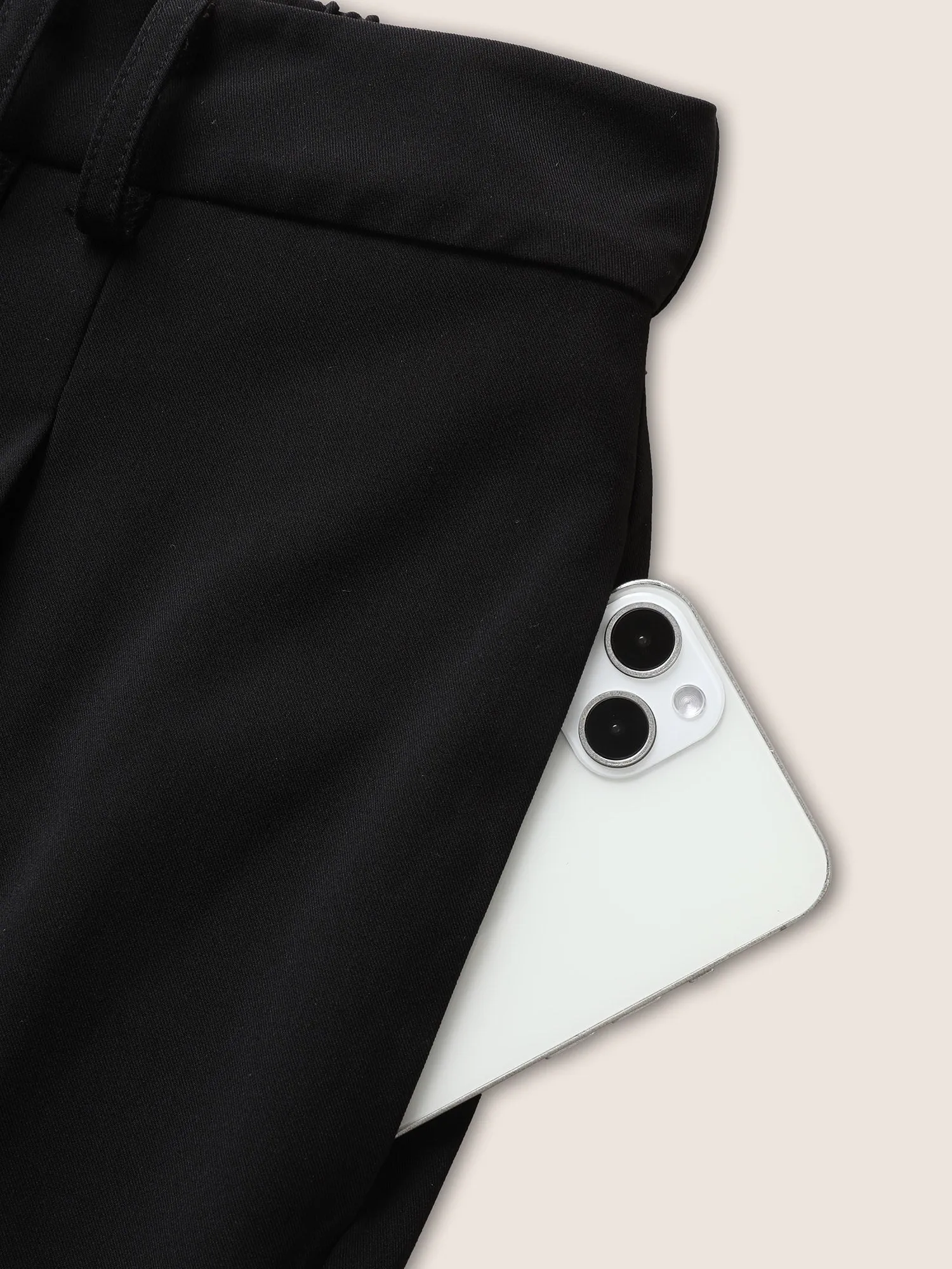 High Rise Elastic Waist Straight Leg Pants
