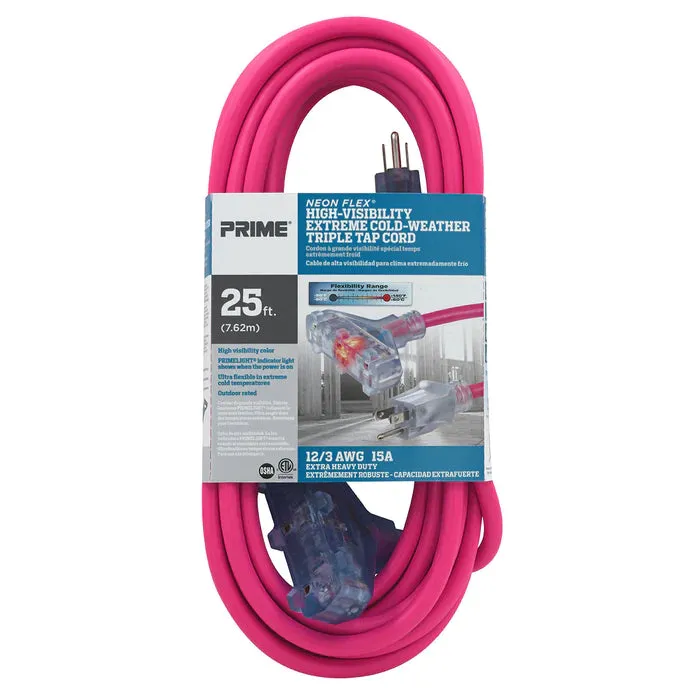 High Visibility Pink Neon Flex® Outdoor Extension Cord