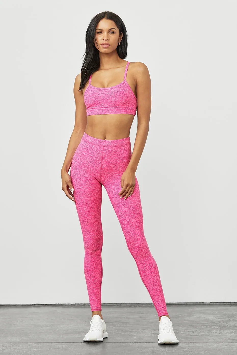 High-Waist Alosoft Flow Legging - Neon Pink Heather