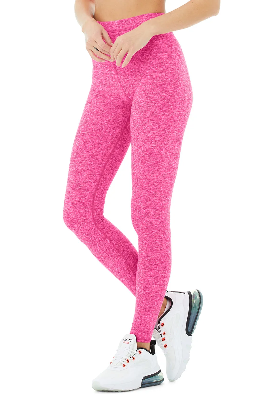 High-Waist Alosoft Flow Legging - Neon Pink Heather