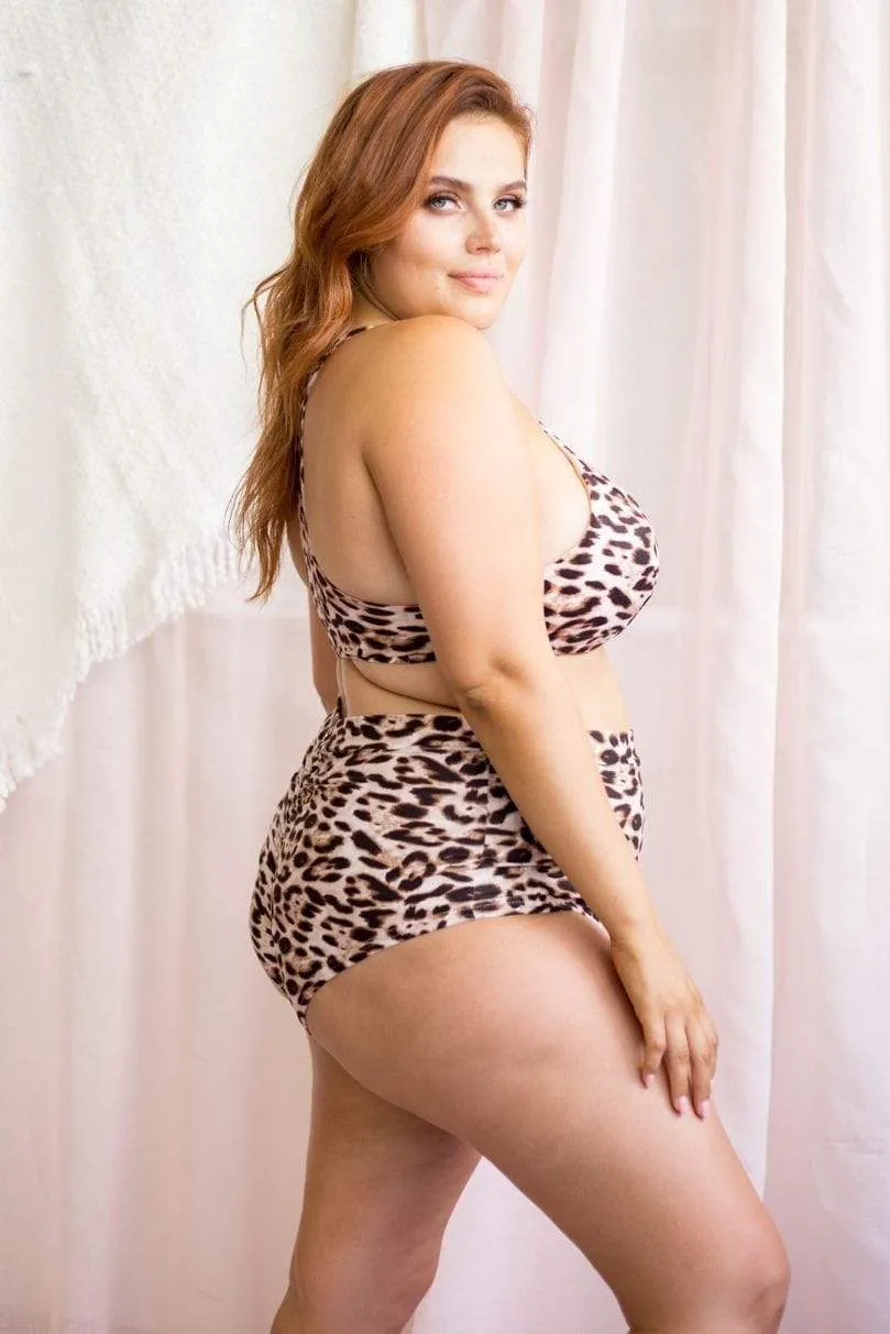 High Waist Basic Shorts Leopard