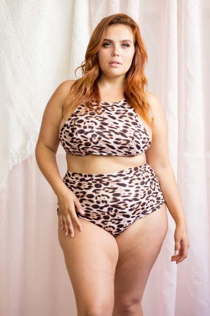 High Waist Basic Shorts Leopard