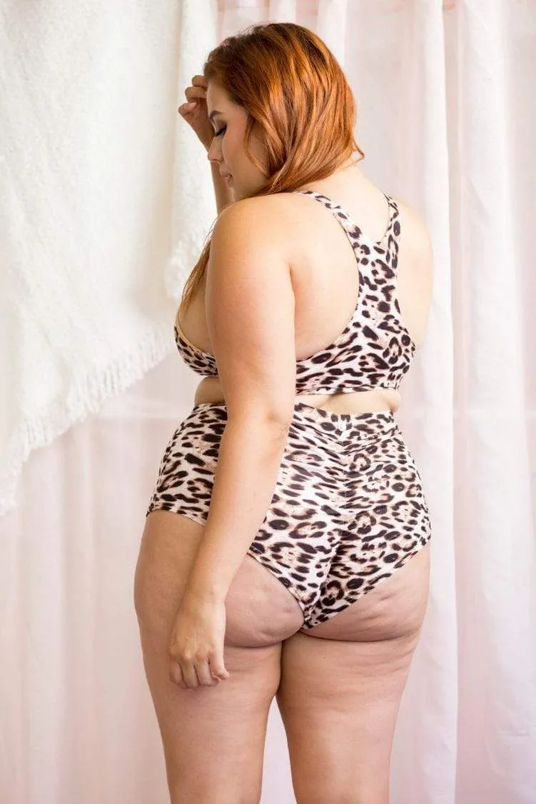High Waist Basic Shorts Leopard