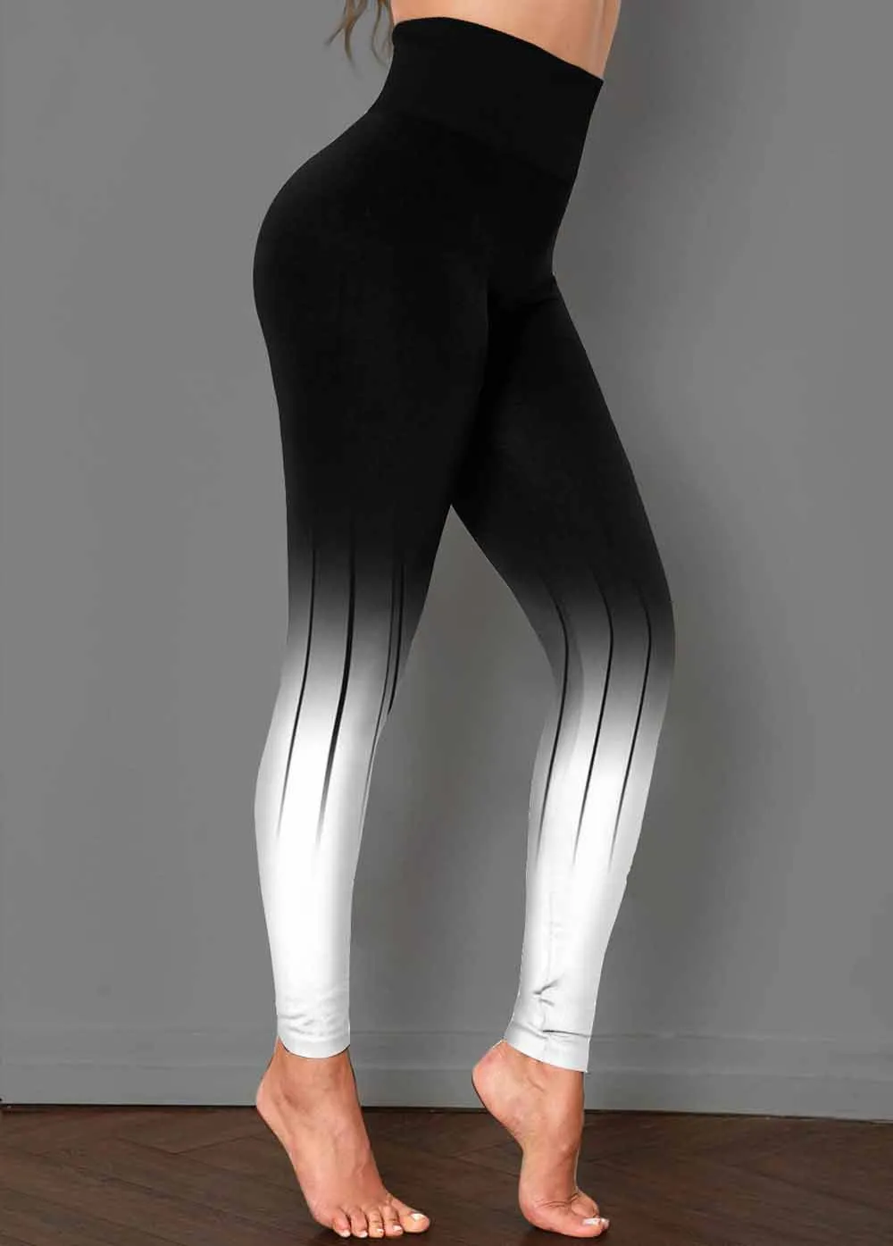 High Waist Black Ombre Skinny Pants