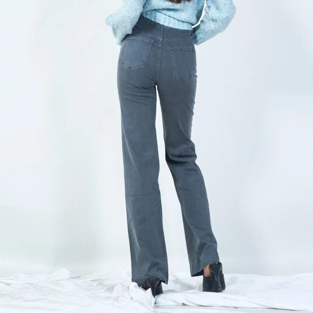 High-waist buttoned wide-leg pants wholesale