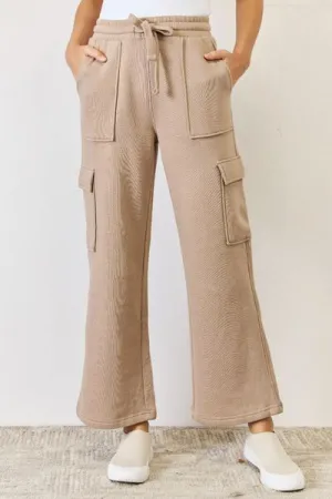 High Waist Cargo Wide Leg Pants (Online Only)