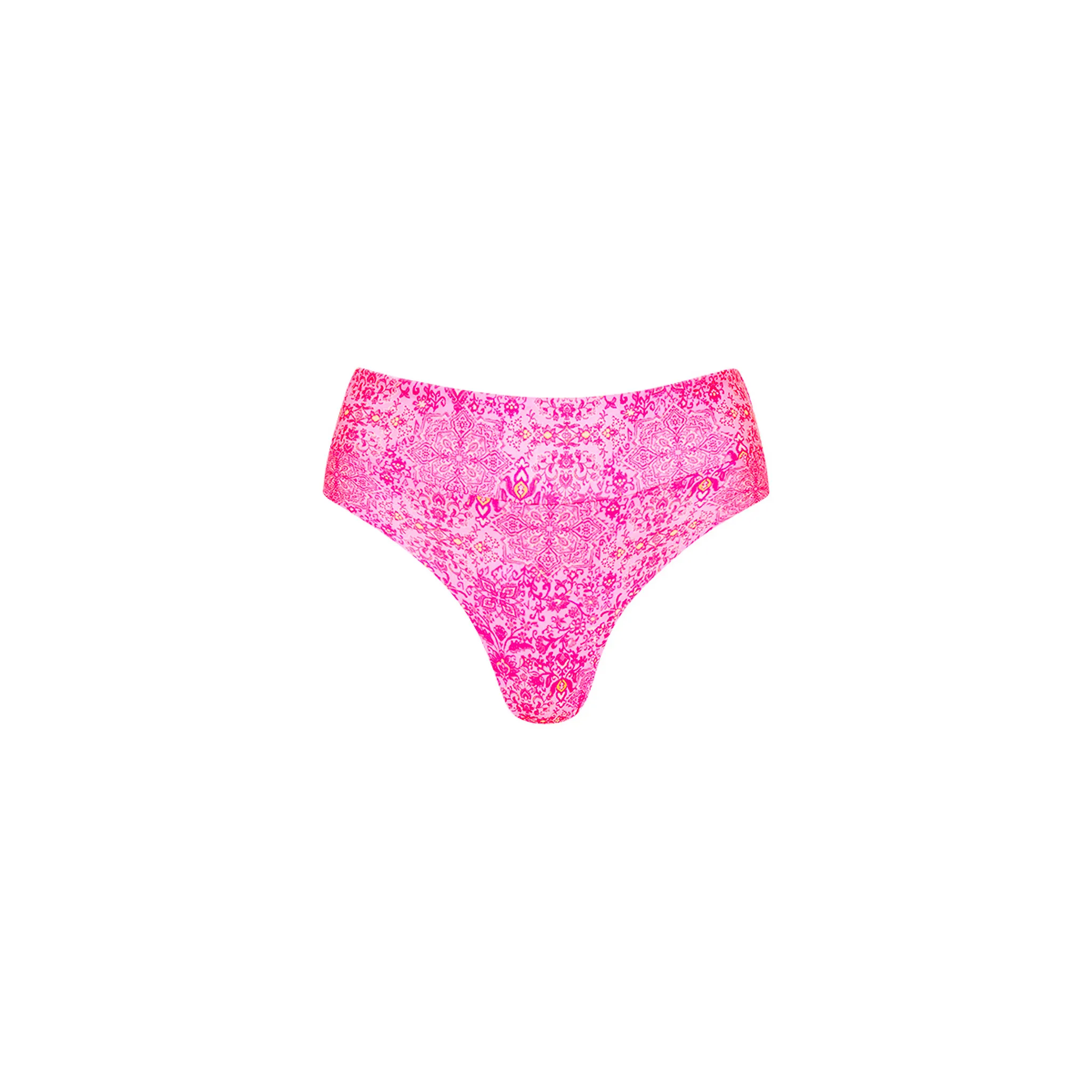 High Waist Cheeky Bikini Bottom - Rose Quartz