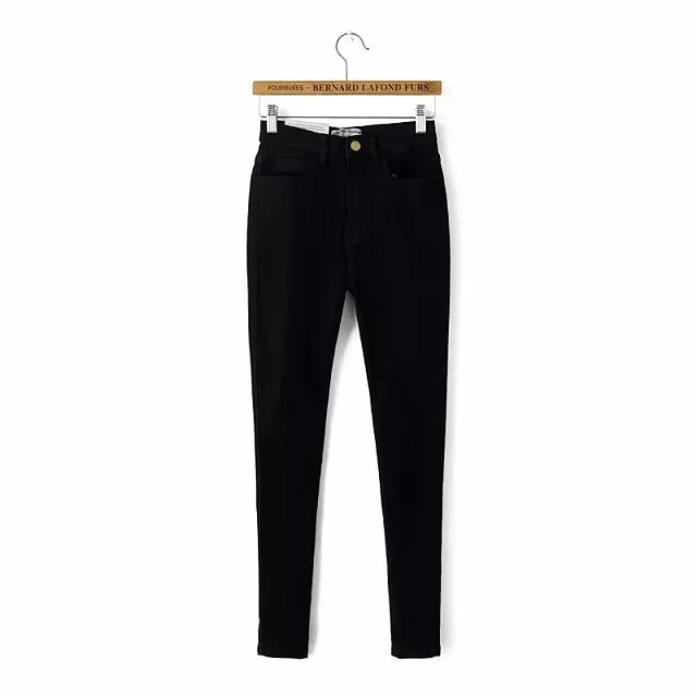 High Waist High Elastic Jeans