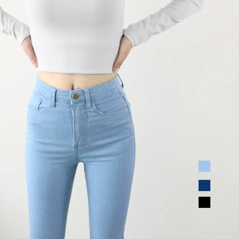 High Waist High Elastic Jeans