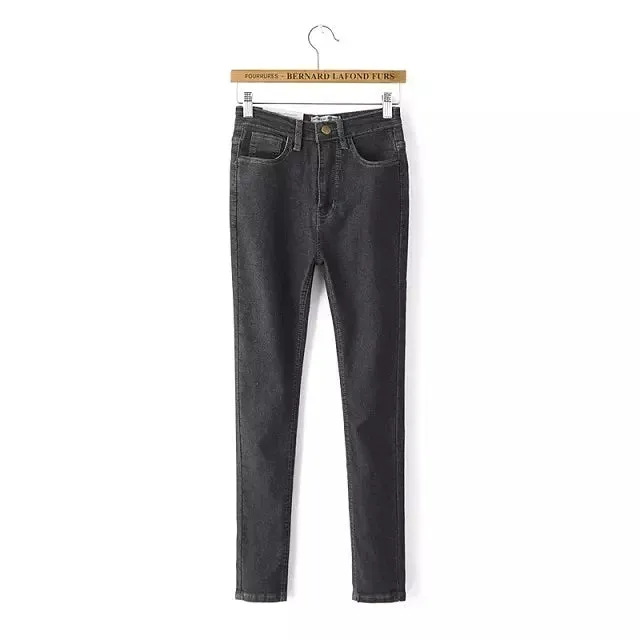 High Waist High Elastic Jeans