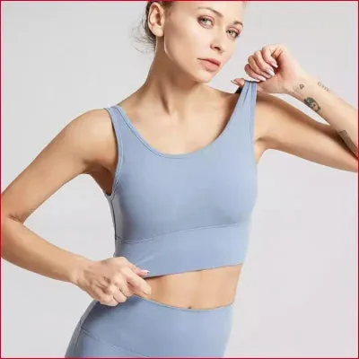 High Waist Leggings and Crop Top Set - Nylon/Spandex Blend