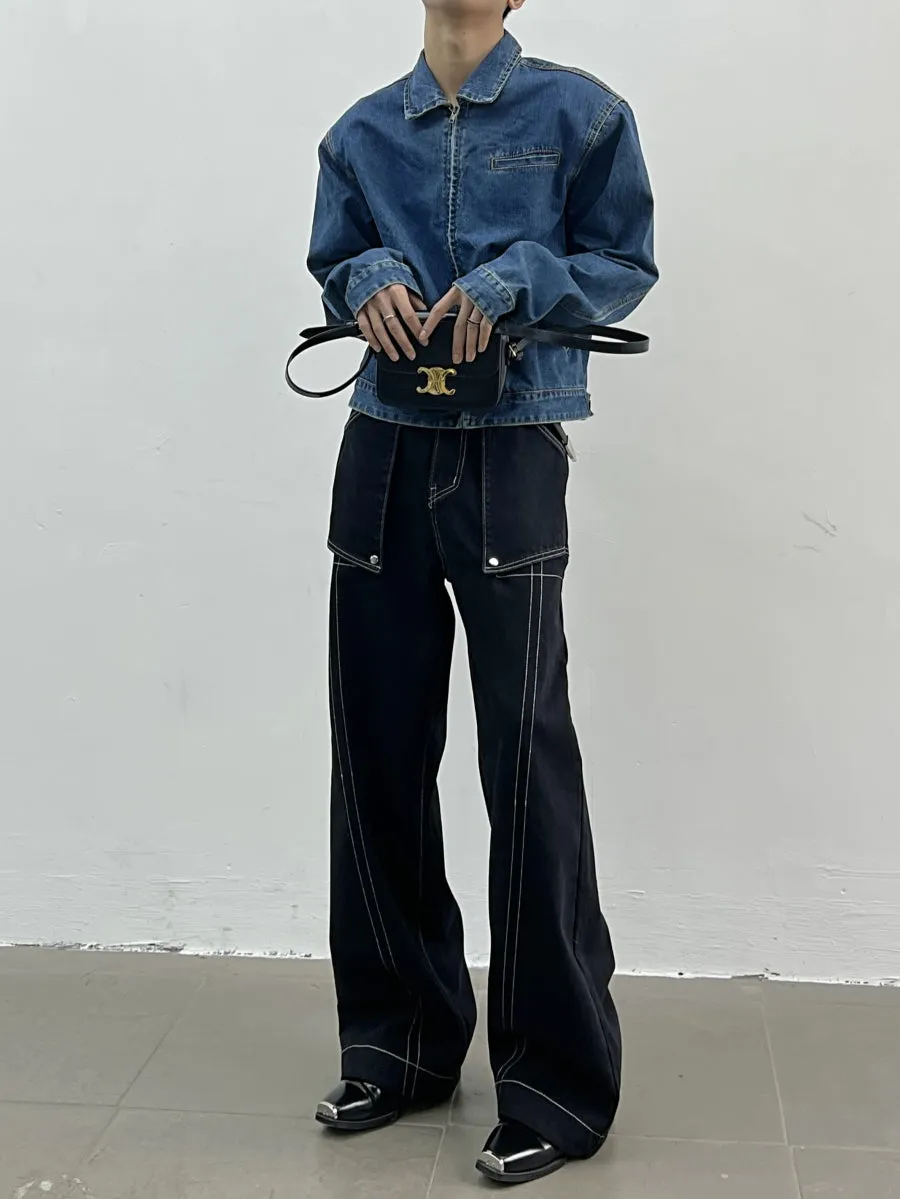 HIGH WAIST LINE DENIM PANTS DES3517