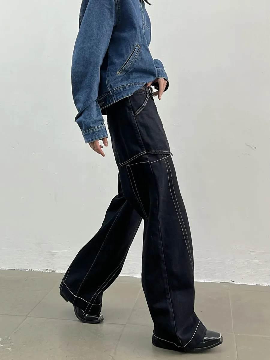 HIGH WAIST LINE DENIM PANTS DES3517