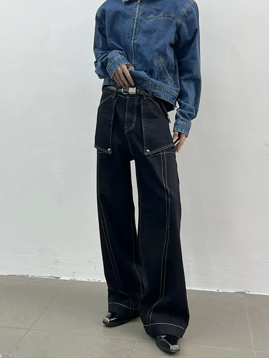 HIGH WAIST LINE DENIM PANTS DES3517