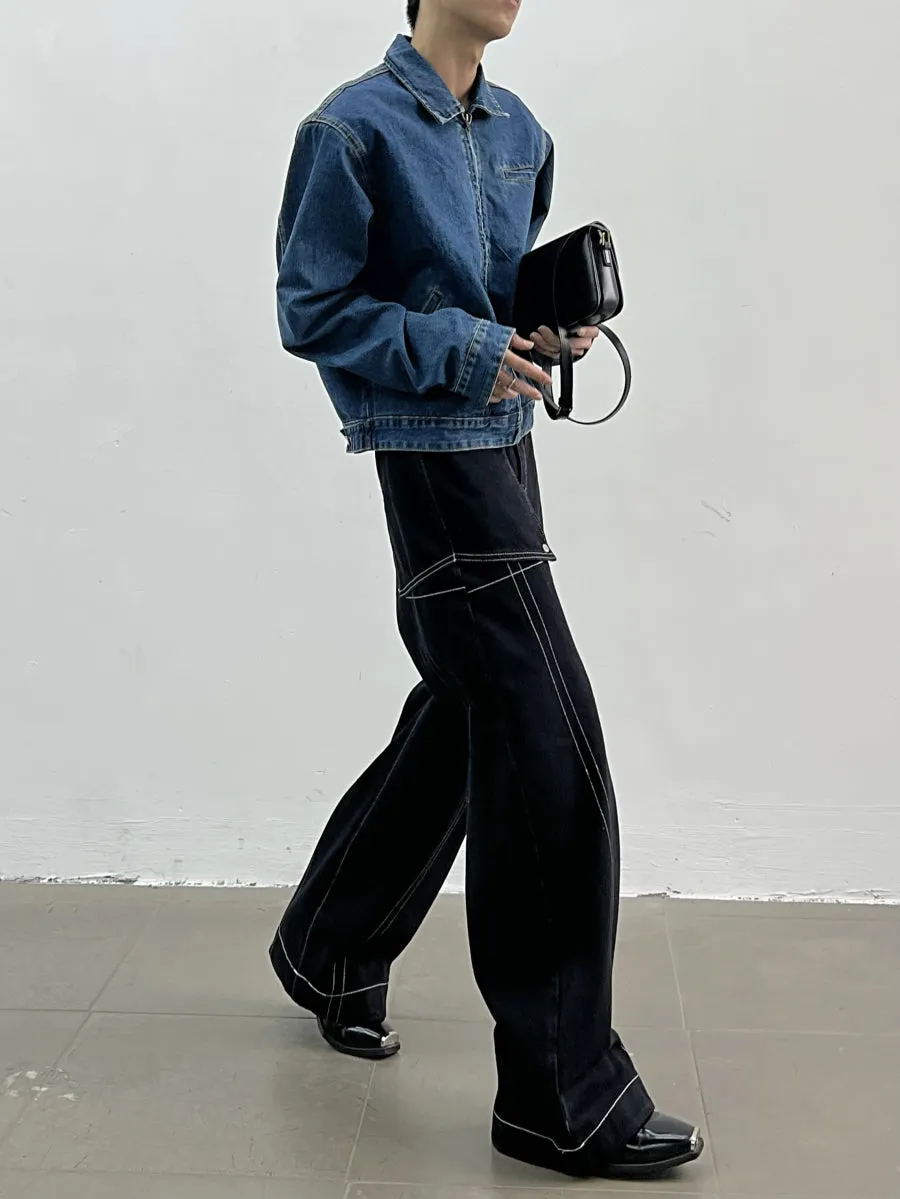HIGH WAIST LINE DENIM PANTS DES3517