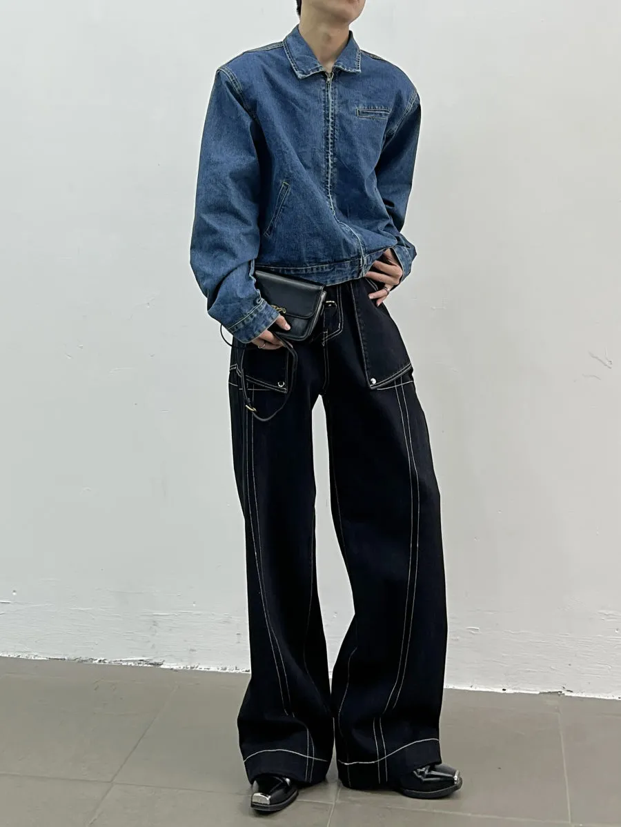 HIGH WAIST LINE DENIM PANTS DES3517