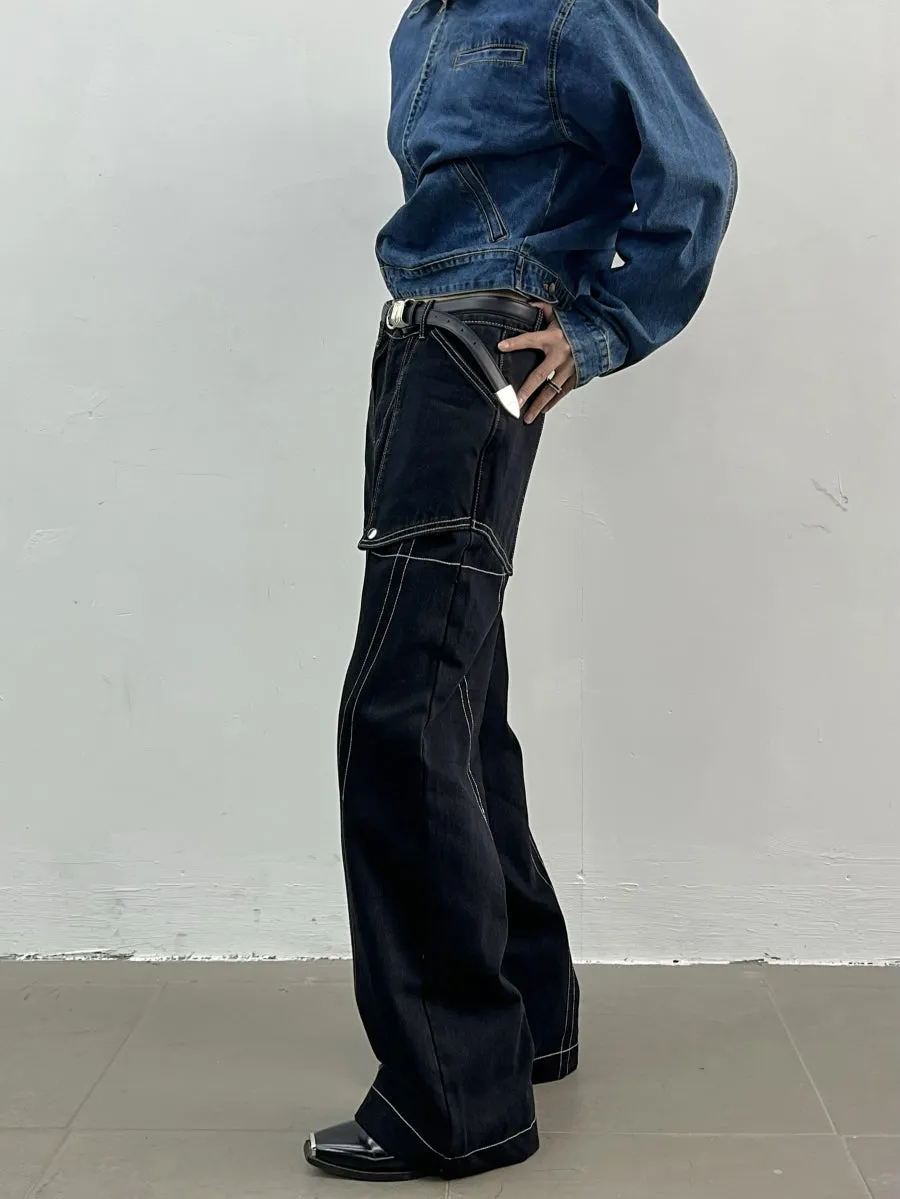 HIGH WAIST LINE DENIM PANTS DES3517