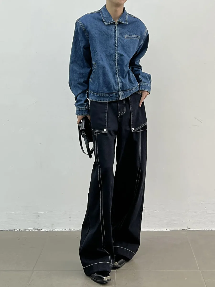 HIGH WAIST LINE DENIM PANTS DES3517