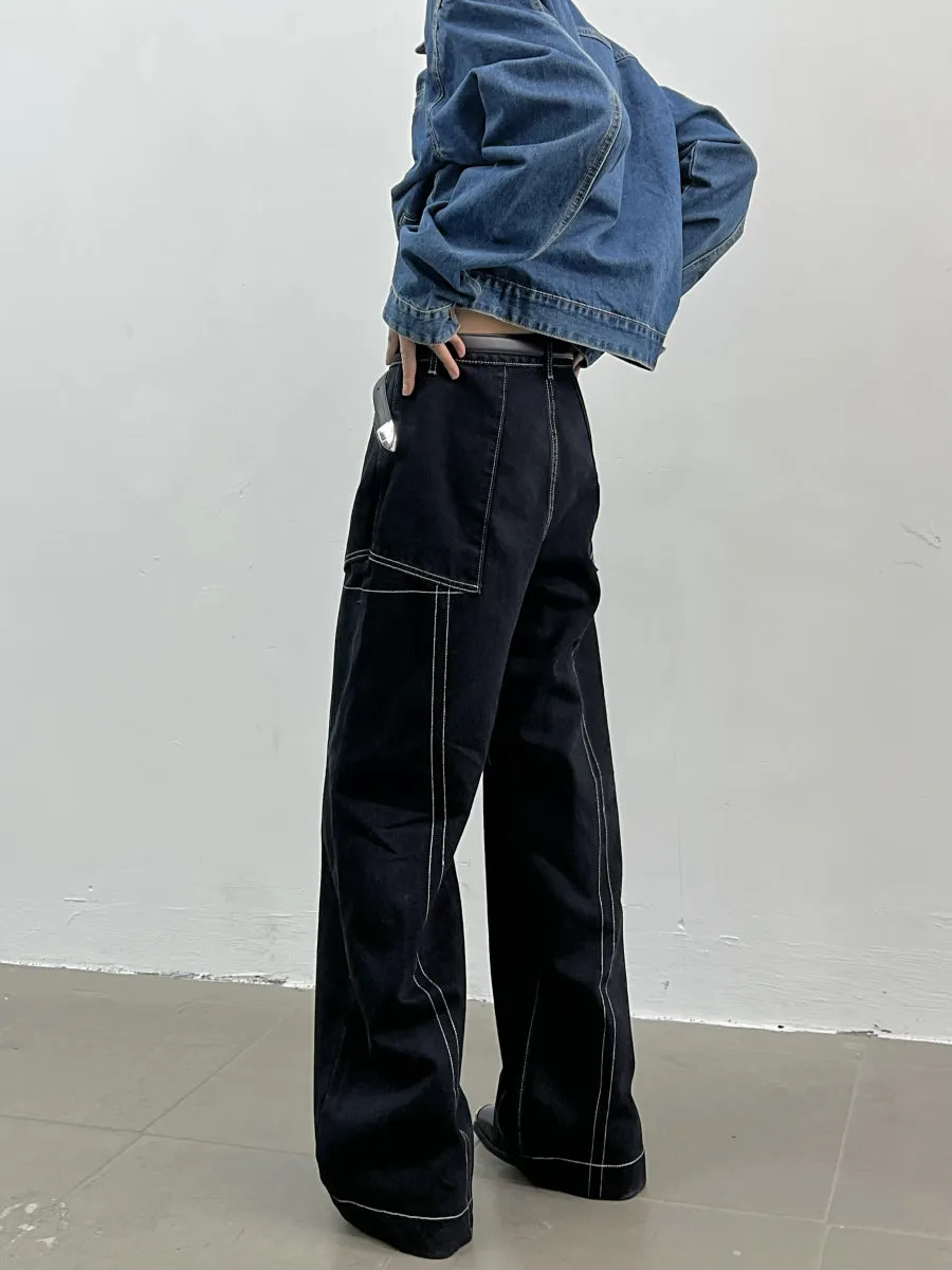 HIGH WAIST LINE DENIM PANTS DES3517