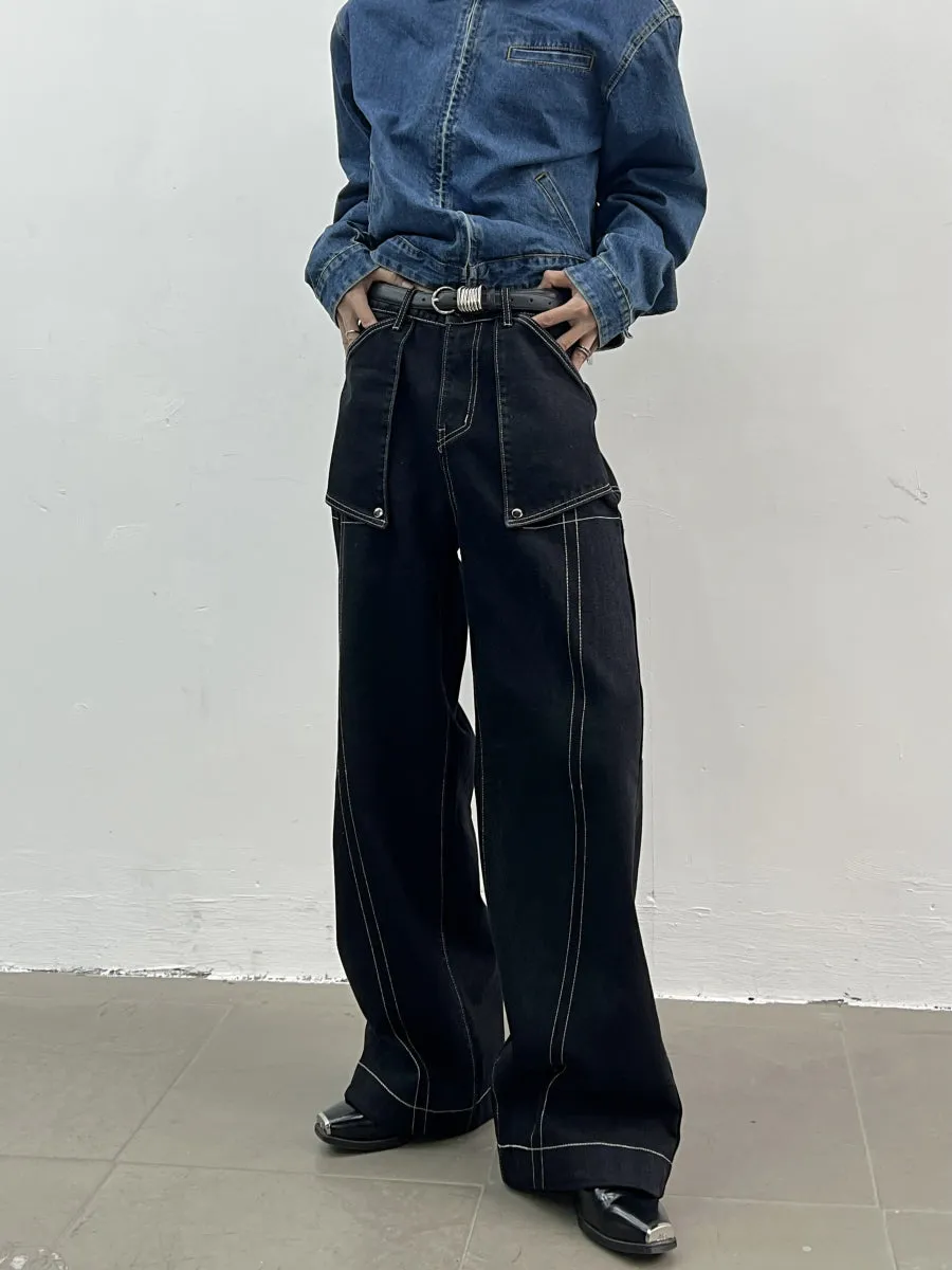 HIGH WAIST LINE DENIM PANTS DES3517