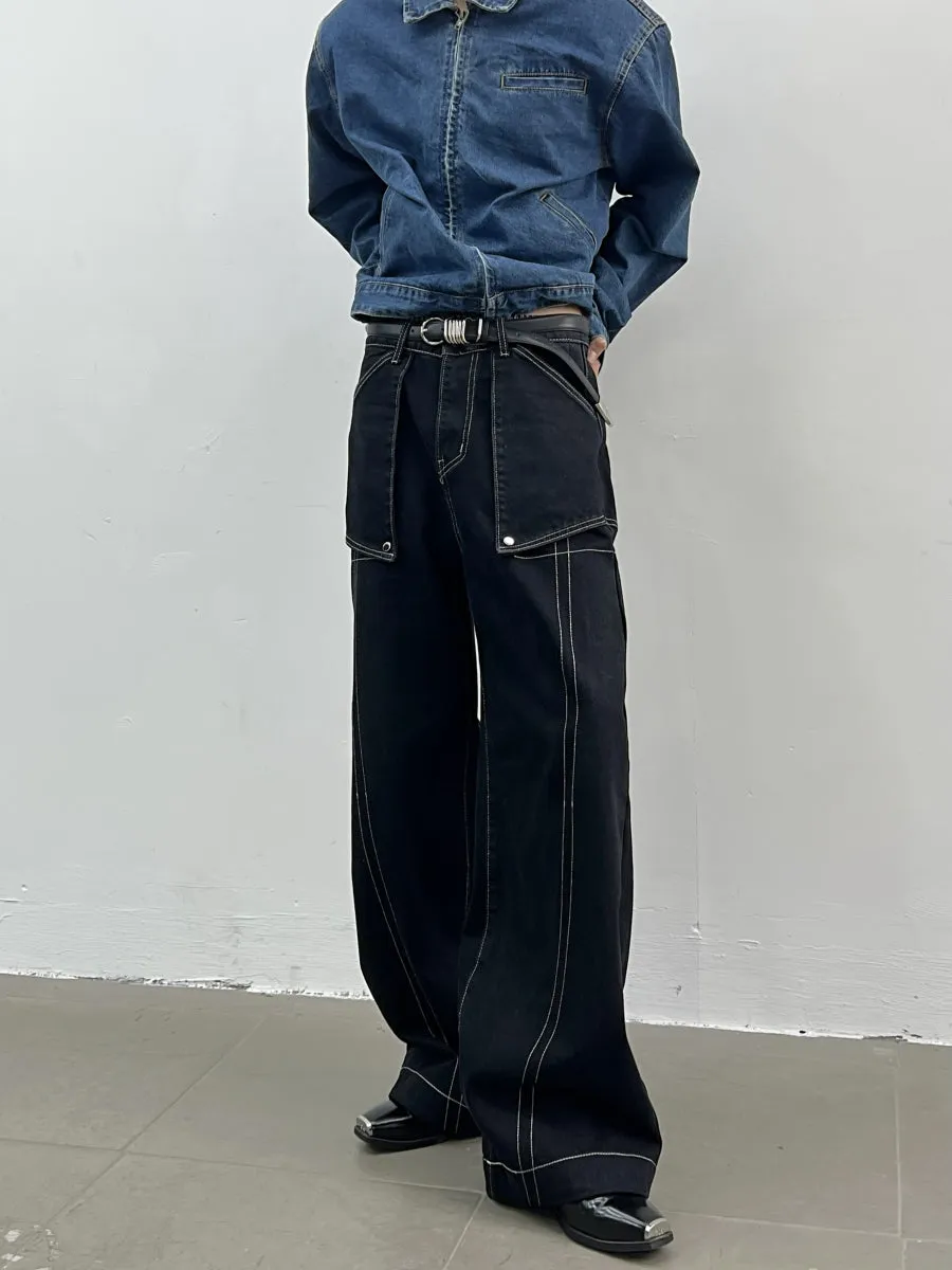 HIGH WAIST LINE DENIM PANTS DES3517