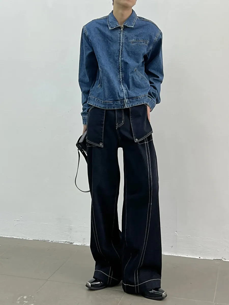 HIGH WAIST LINE DENIM PANTS DES3517