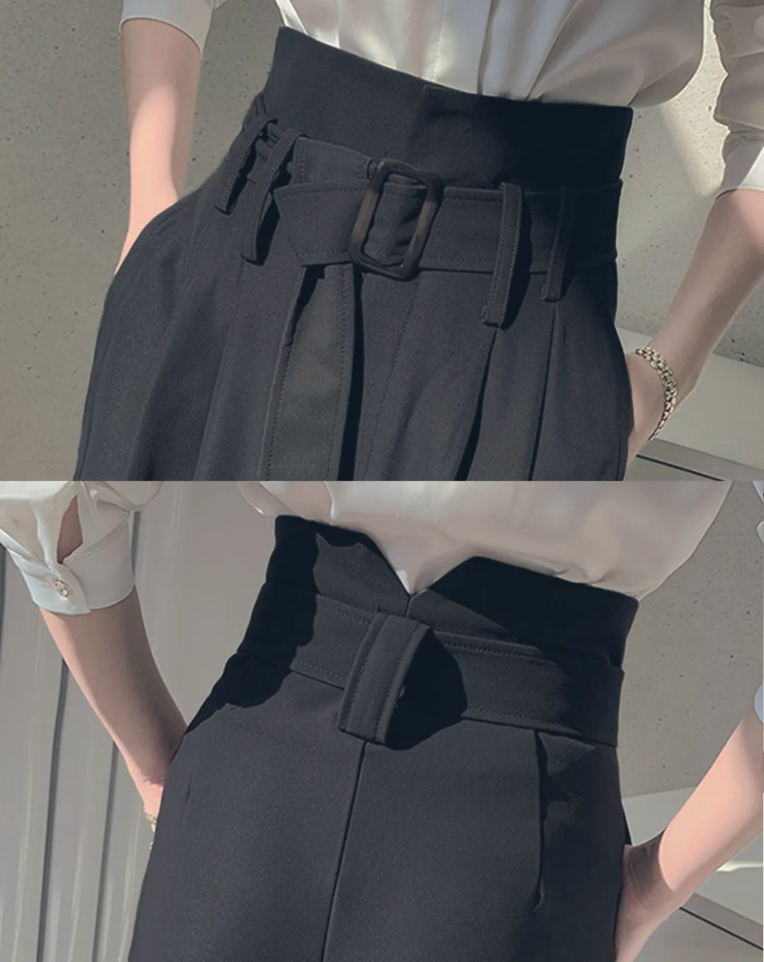 ♀High Waist Loose Wide Tuck Pants
