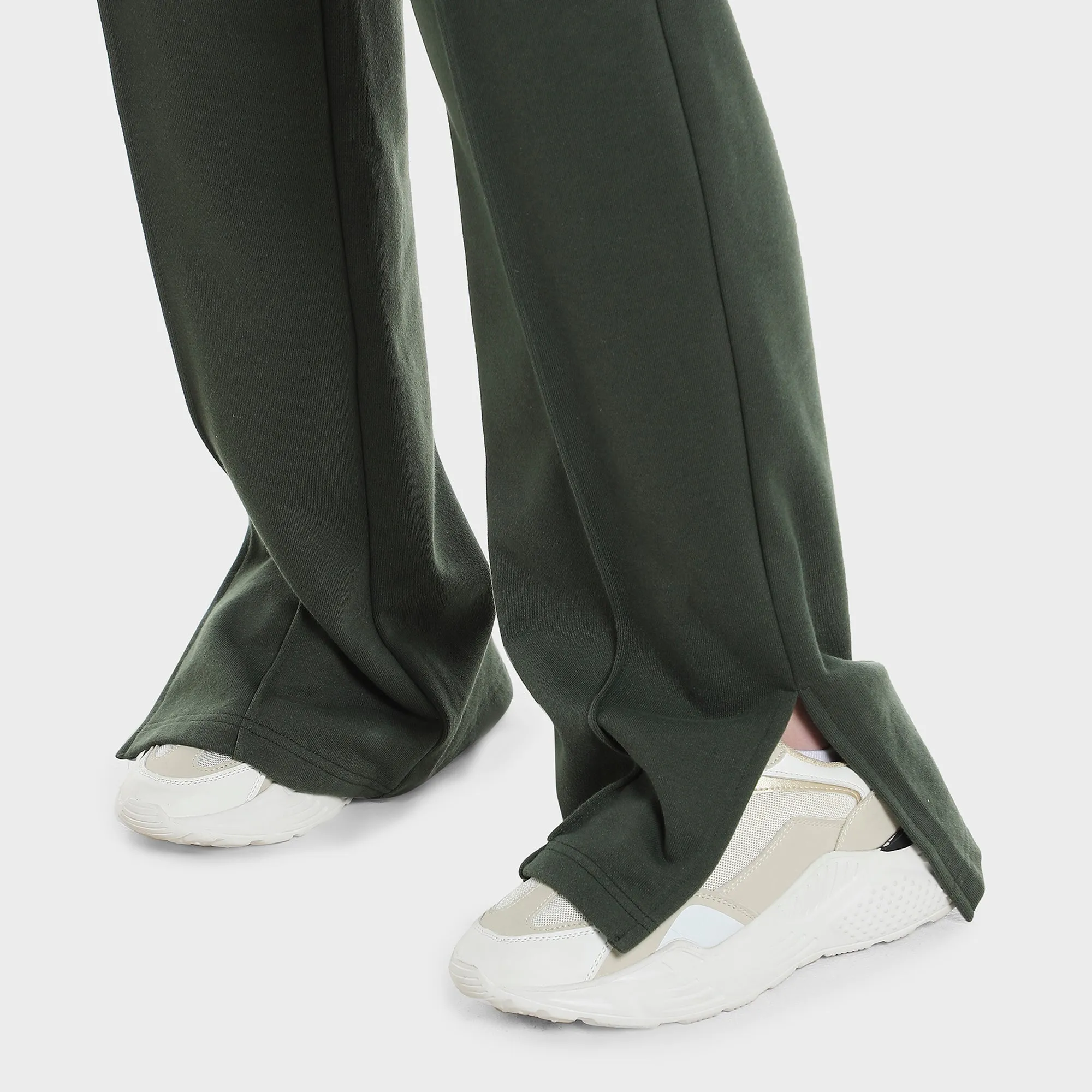 High Waist Pants For Women - Olive Green