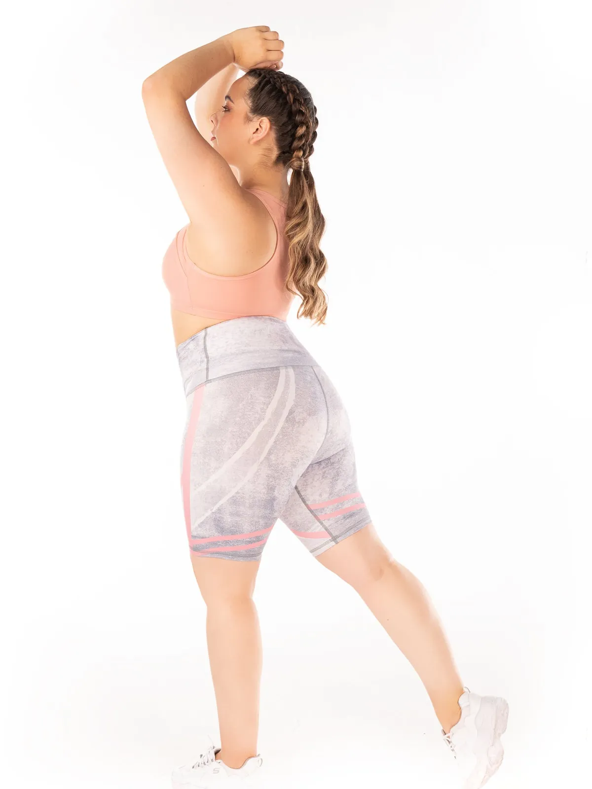 High Waist Pattern Biker - Gray Stone