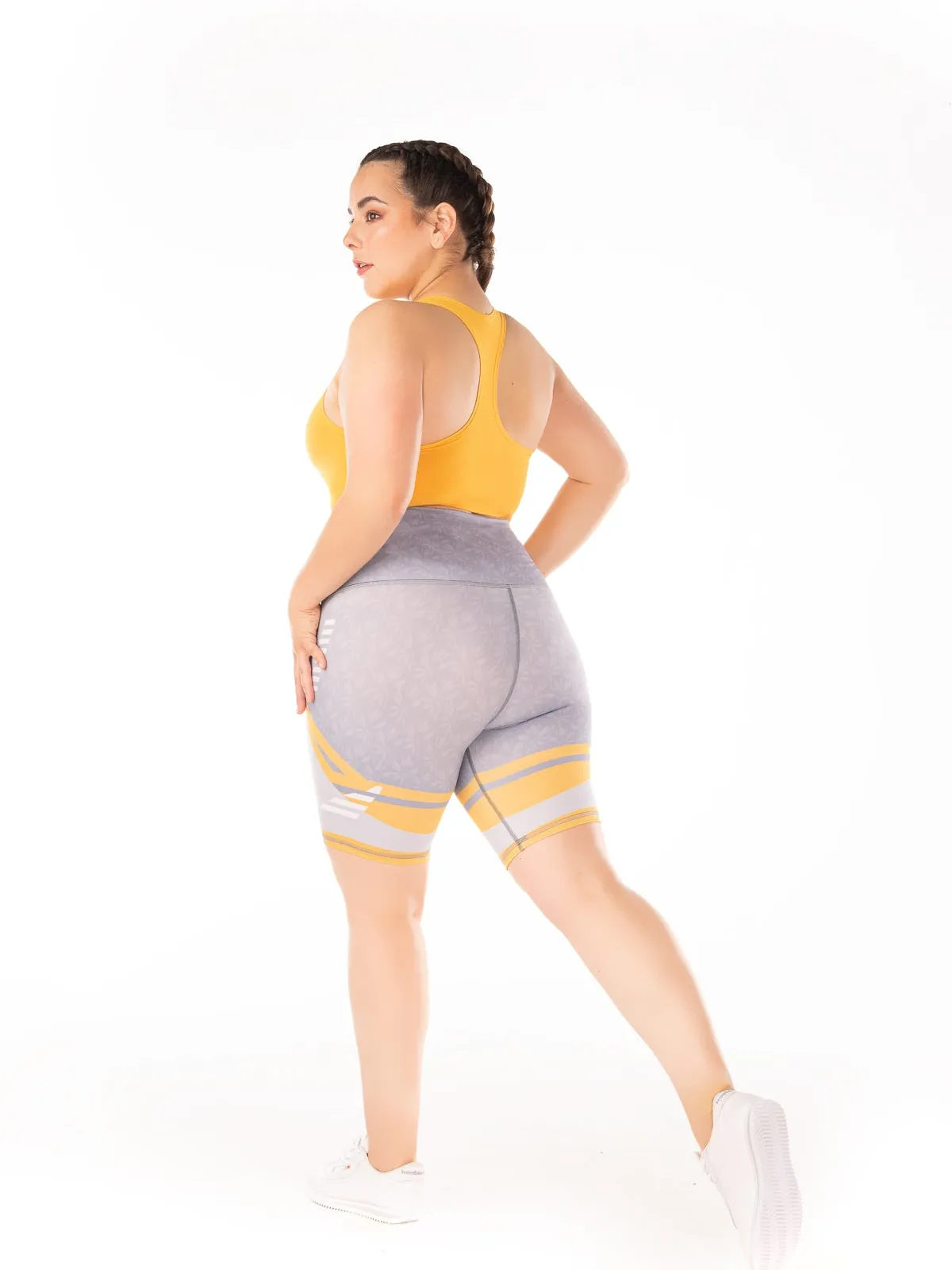 High Waist Pattern Biker- Gray Street