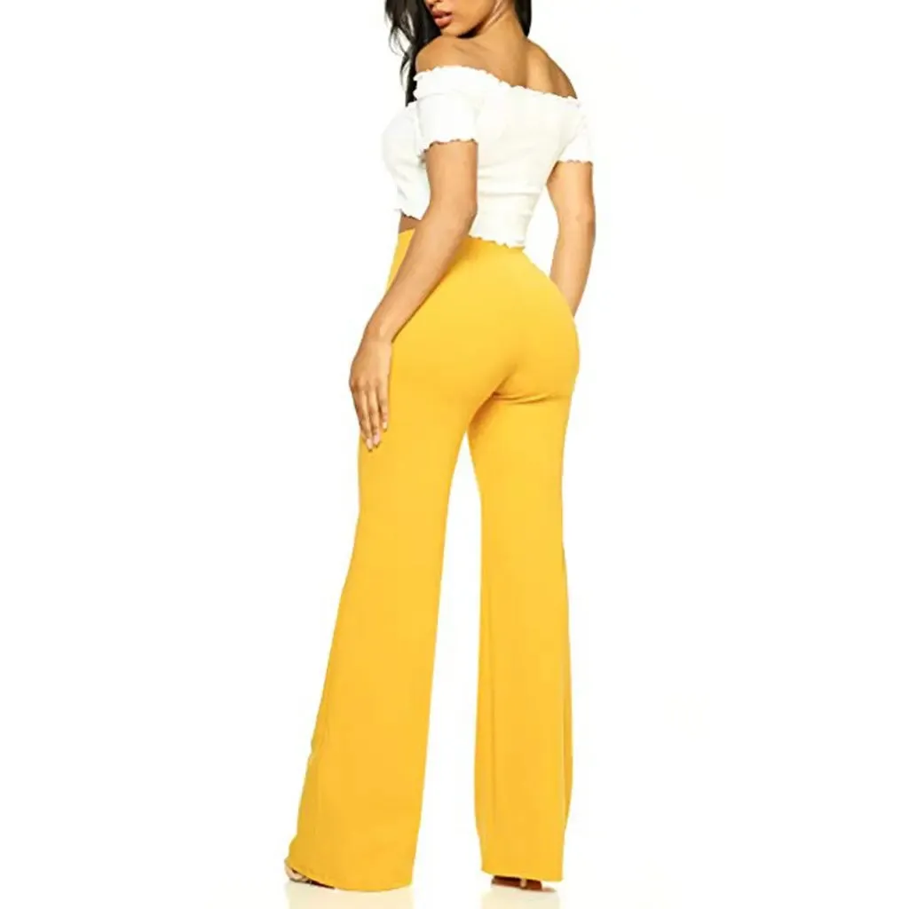 High Waist Piping Wide Leg Pants