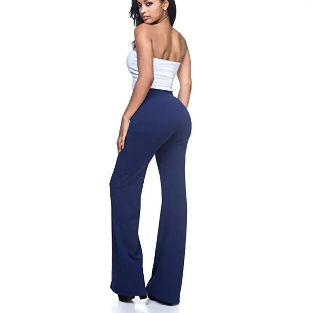 High Waist Piping Wide Leg Pants