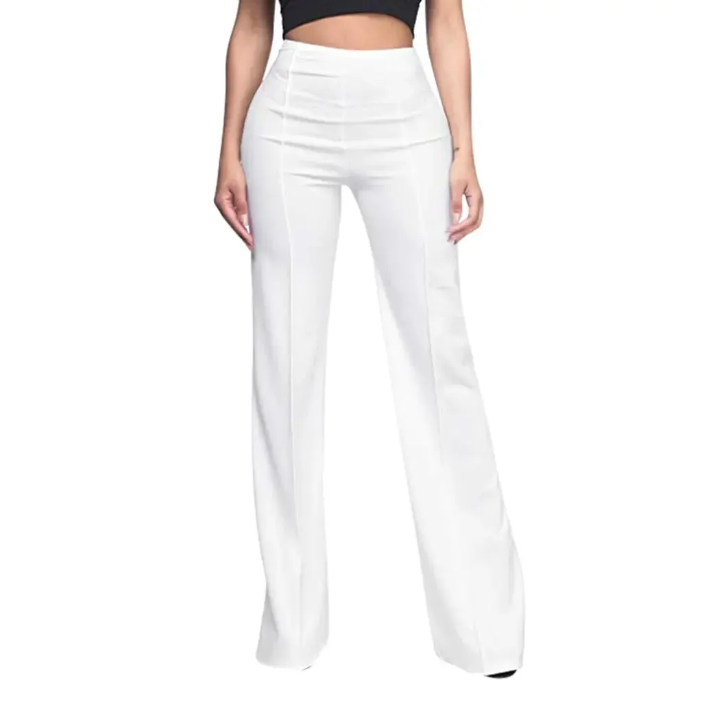 High Waist Piping Wide Leg Pants