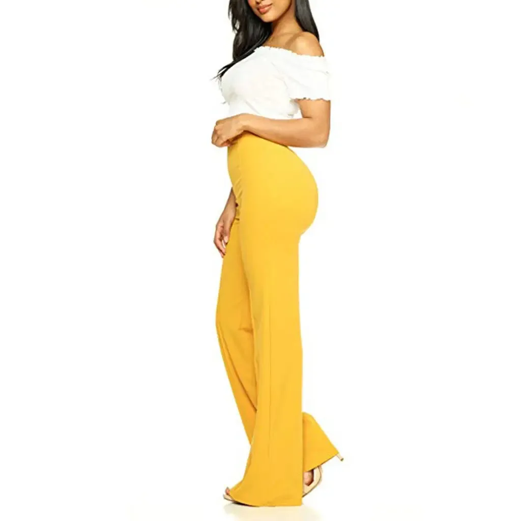 High Waist Piping Wide Leg Pants