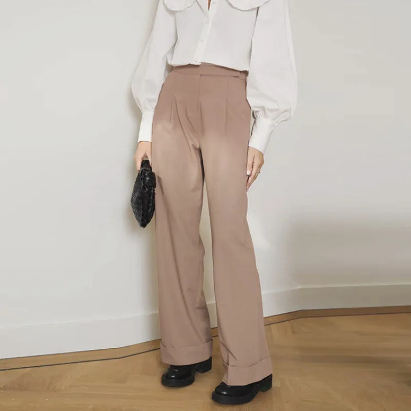 High Waist Pleated Wide Leg Pants