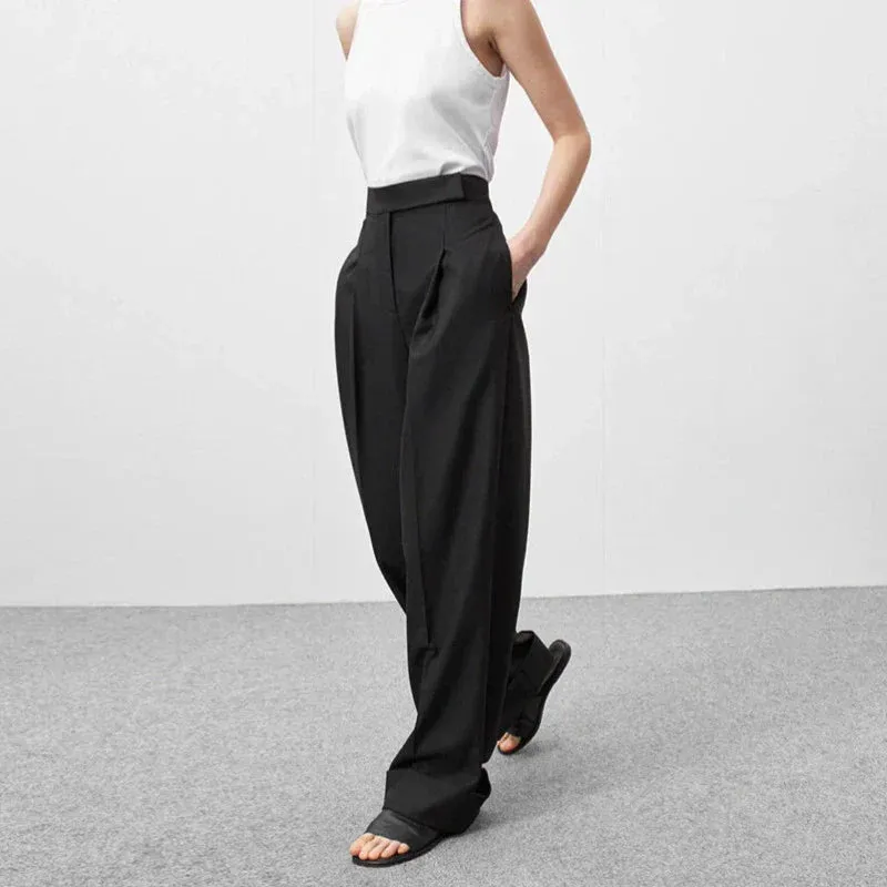 High Waist Pleated Wide Leg Pants