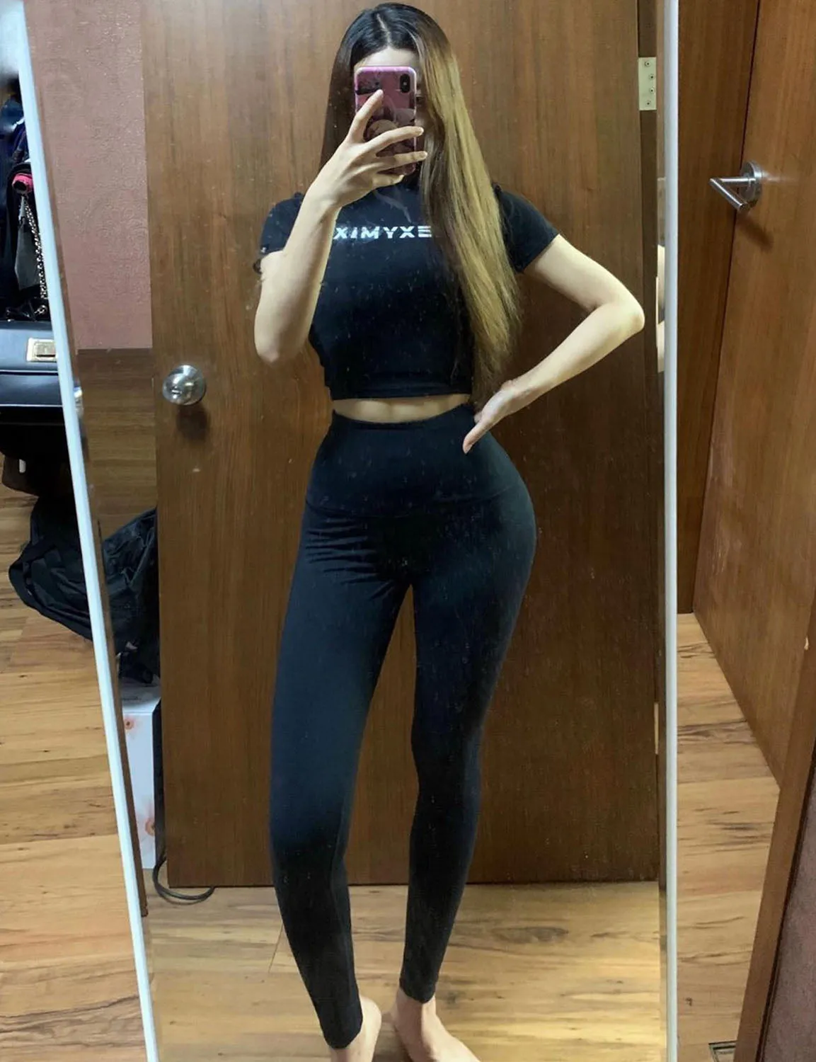 High Waist Plus Size Pants black ins_Plus Size