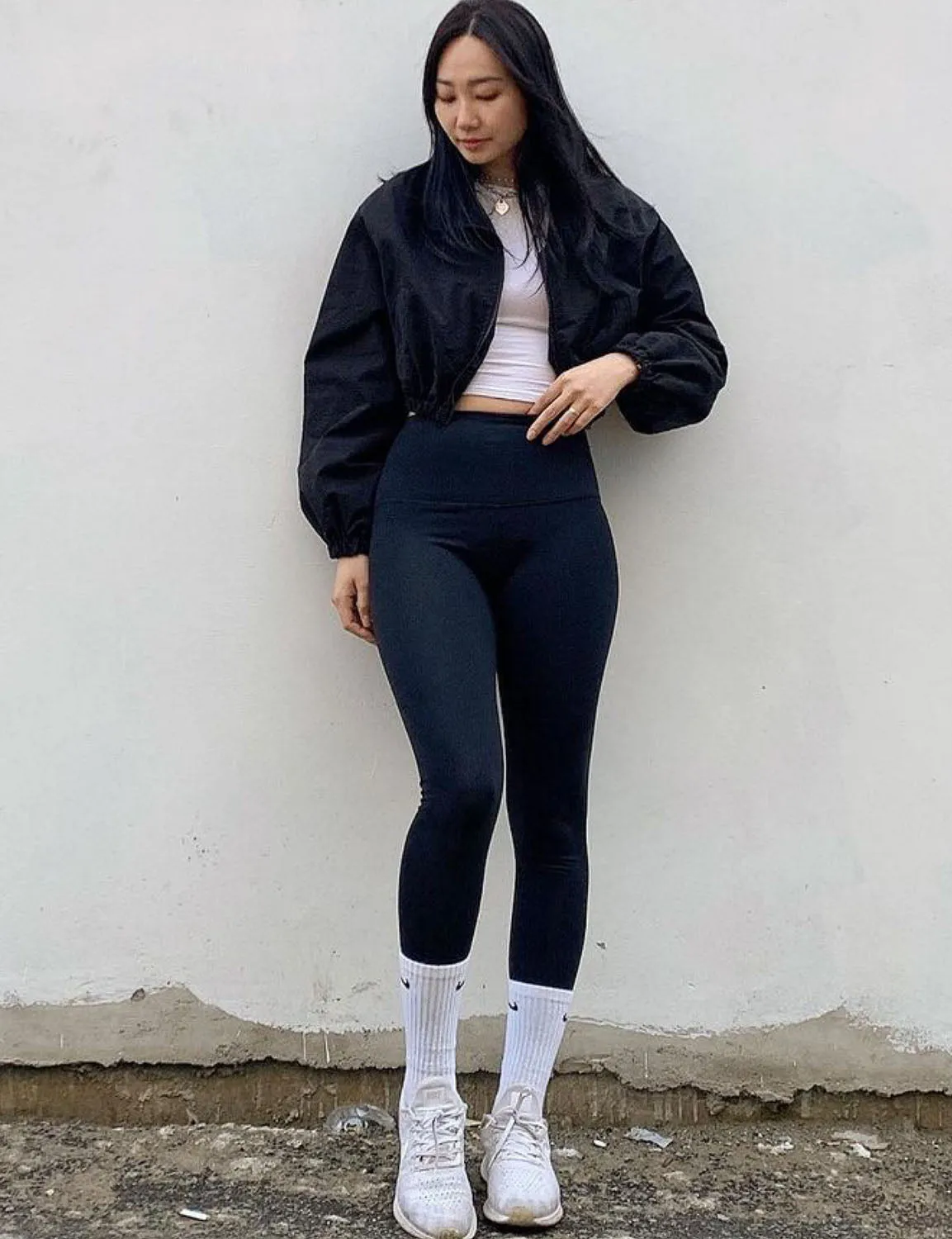 High Waist Plus Size Pants darknavy ins_Plus Size