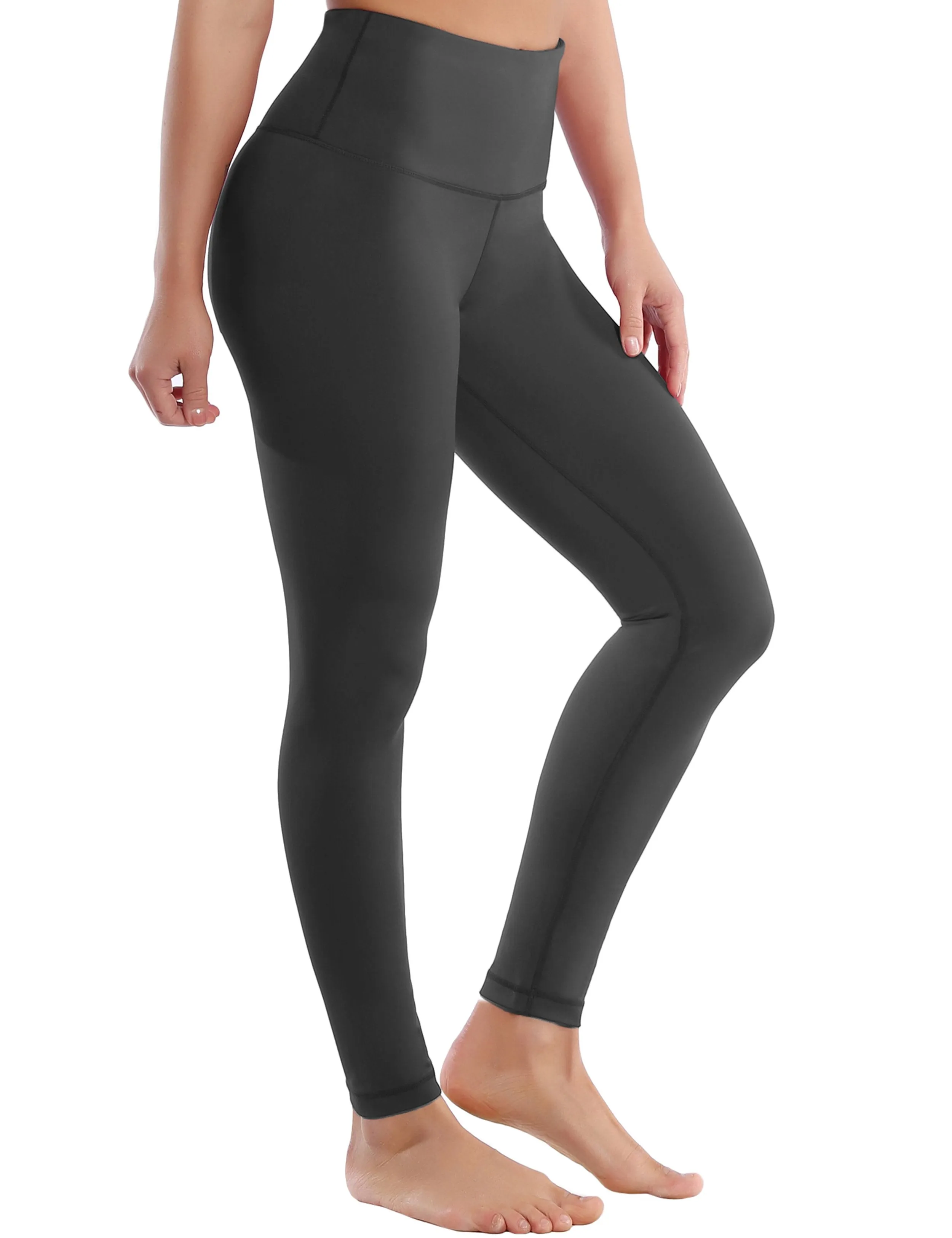 High Waist Plus Size Pants shadowcharcoal ins_Plus Size