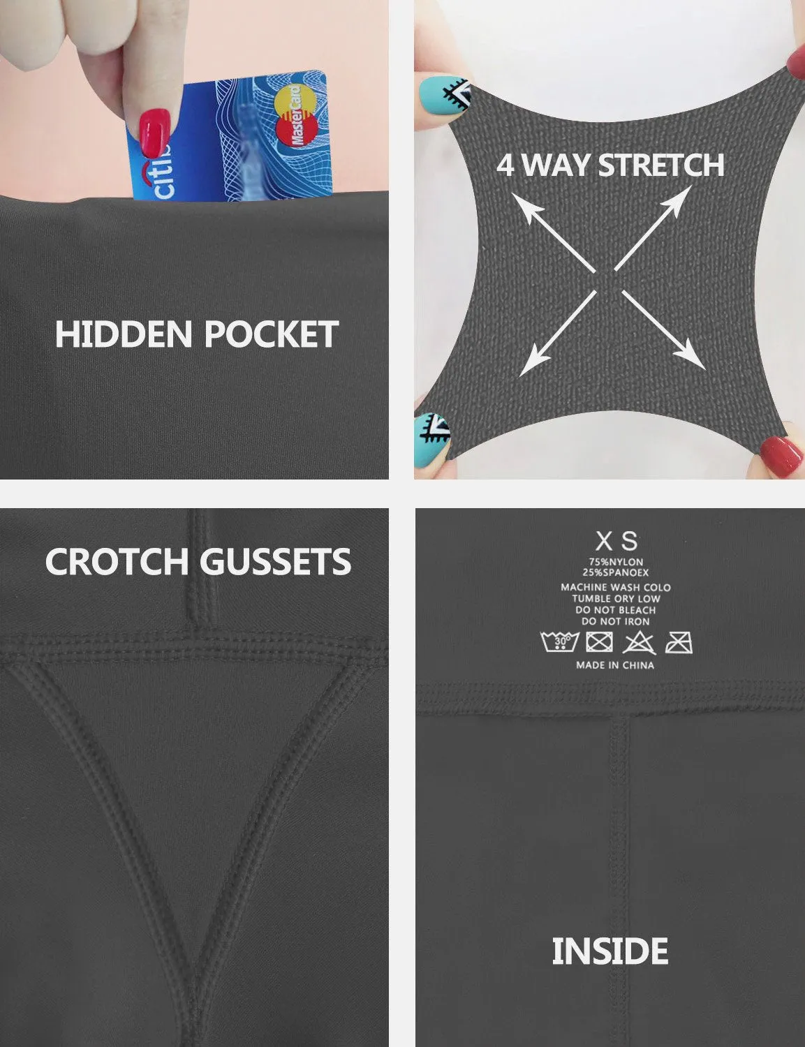 High Waist Side Pockets Gym Pants shadowcharcoal ins_Gym