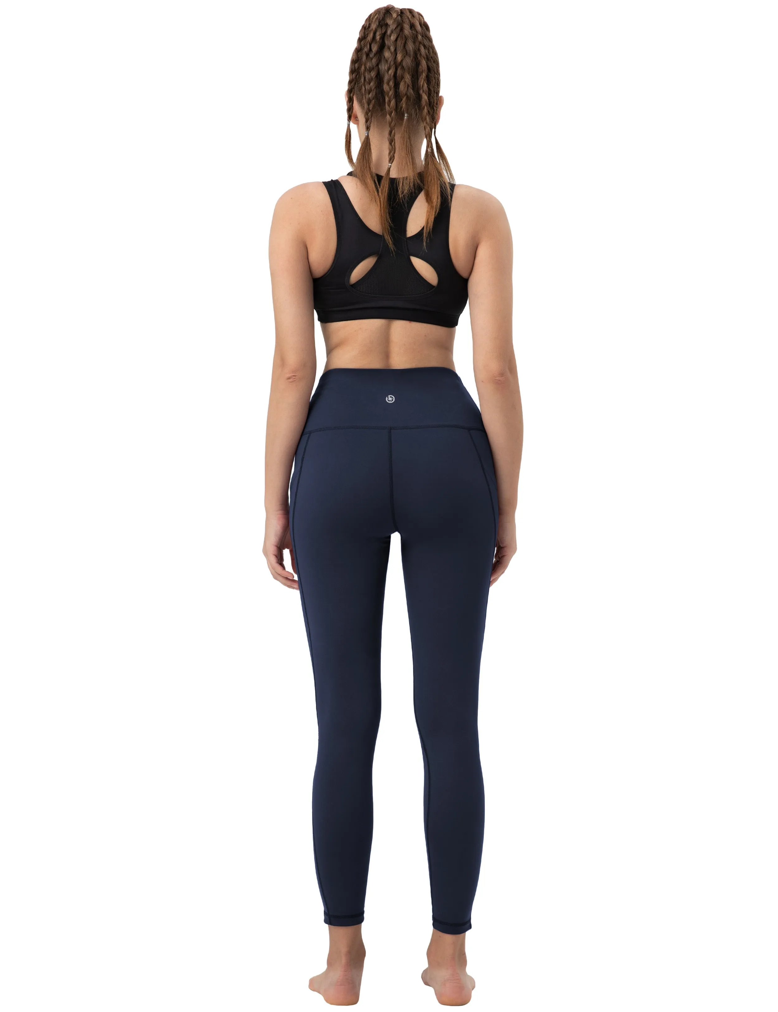 High Waist Side Pockets Jogging Pants darknavy_Jogging