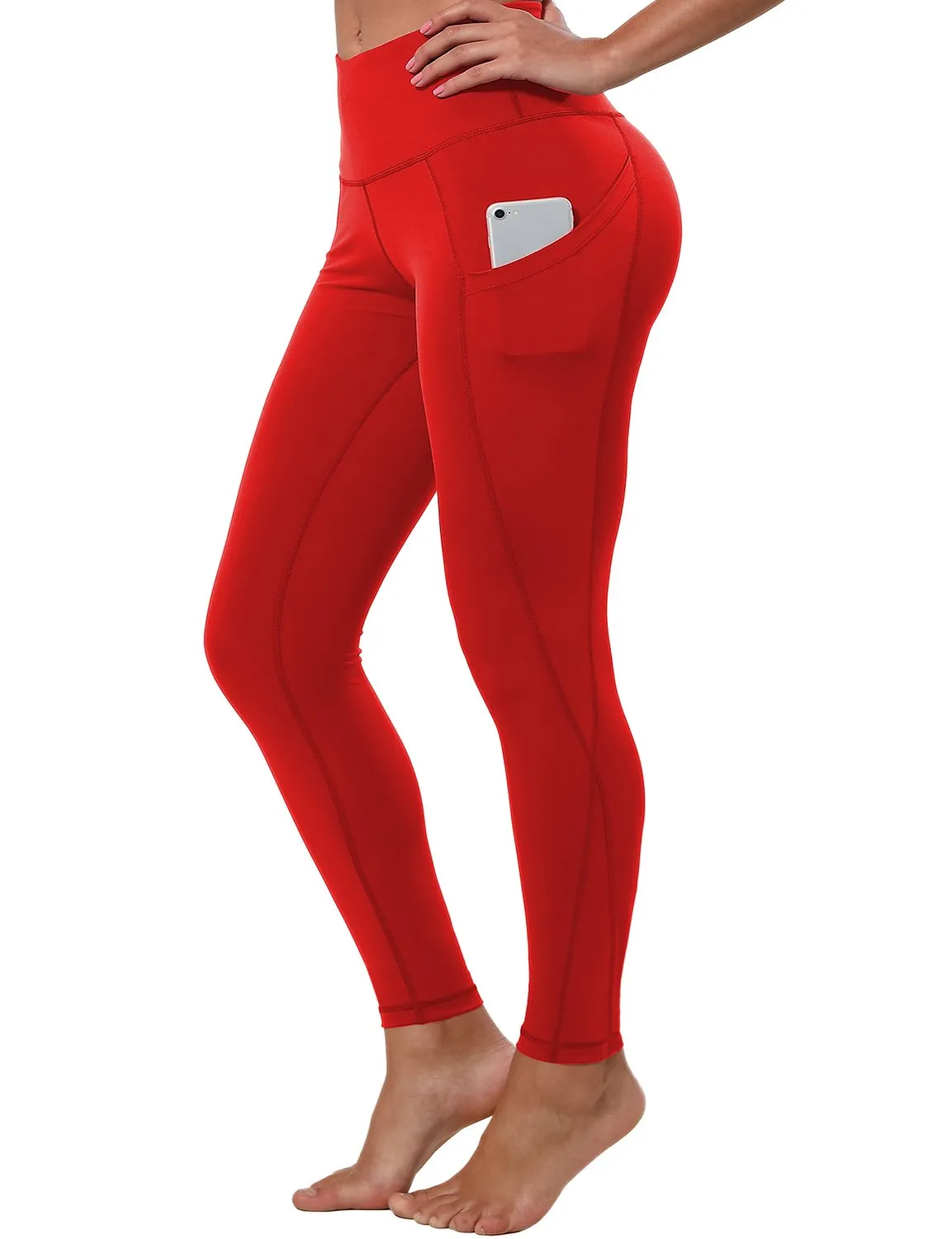 High Waist Side Pockets Jogging Pants scarlet ins_Jogging