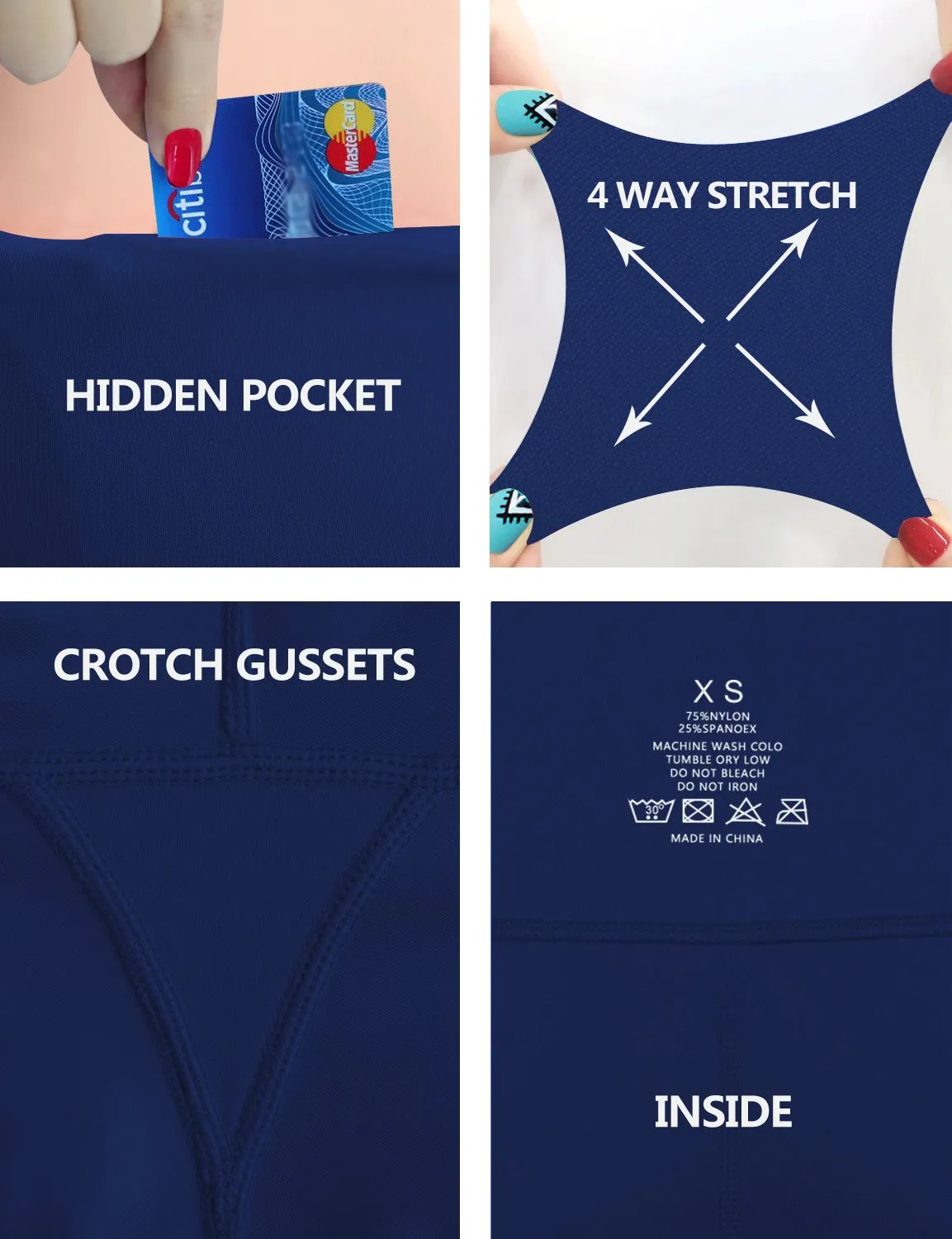 High Waist Side Pockets Pilates Pants navy ins_Pilates