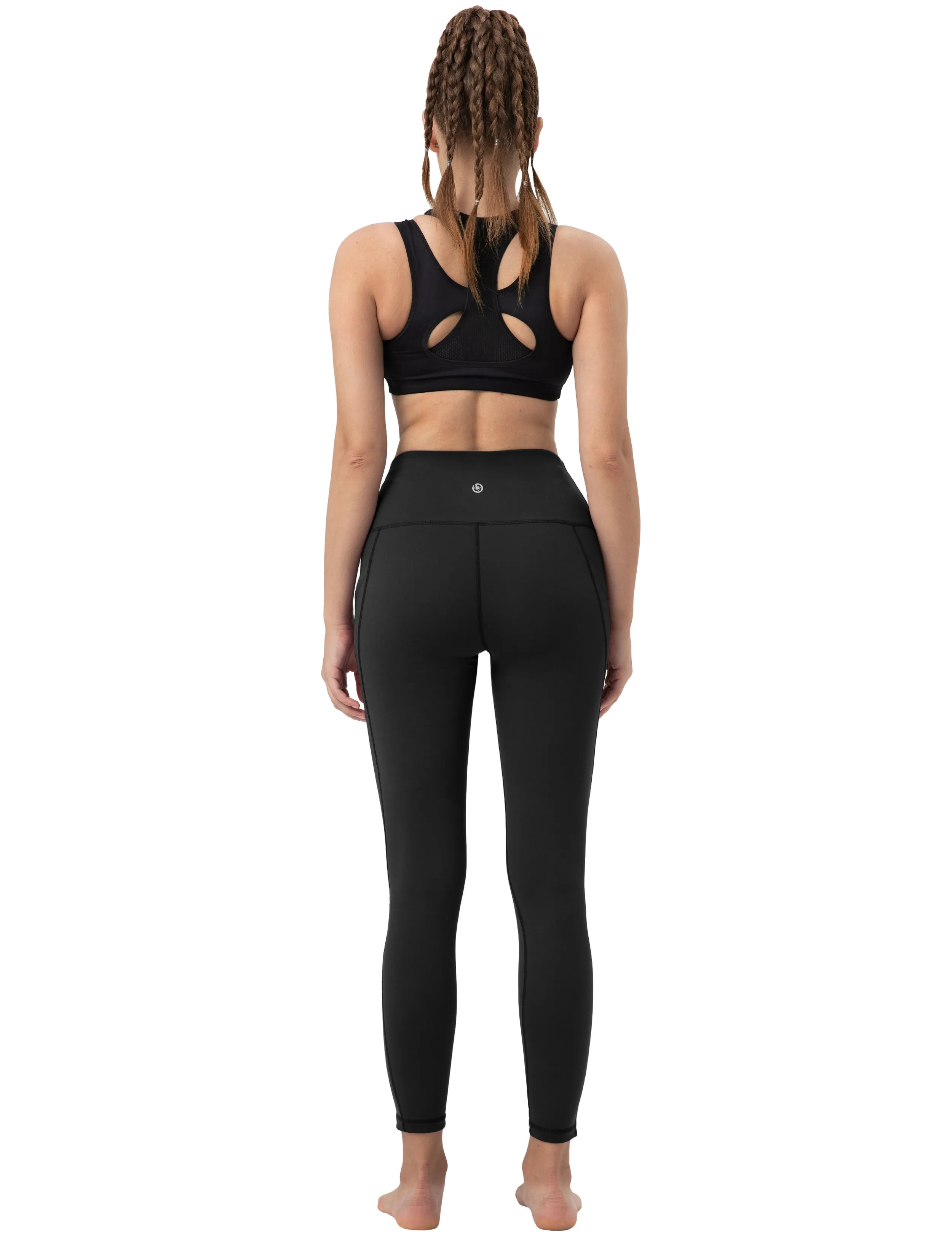 High Waist Side Pockets Running Pants black_Running