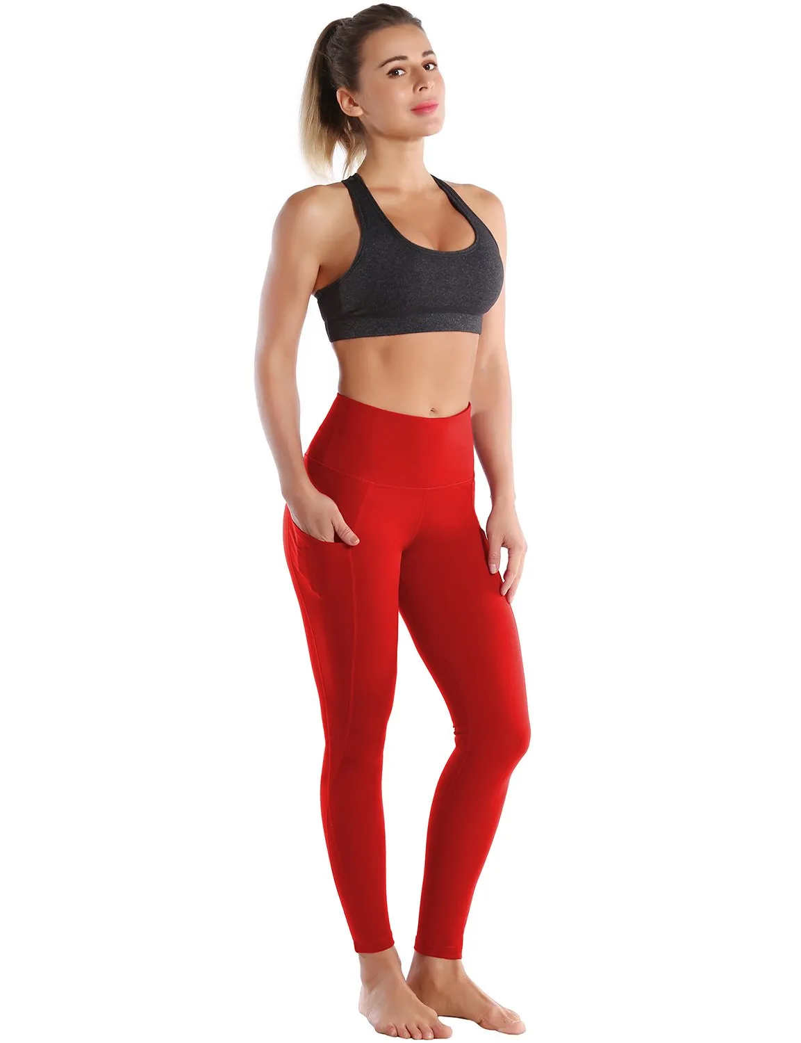 High Waist Side Pockets Yoga Pants scarlet ins_yoga