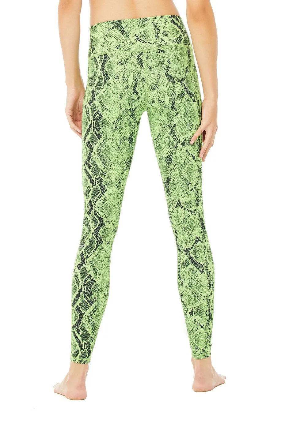 High-Waist Snakeskin Vapor Legging - Neon Lime