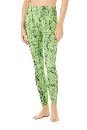 High-Waist Snakeskin Vapor Legging - Neon Lime