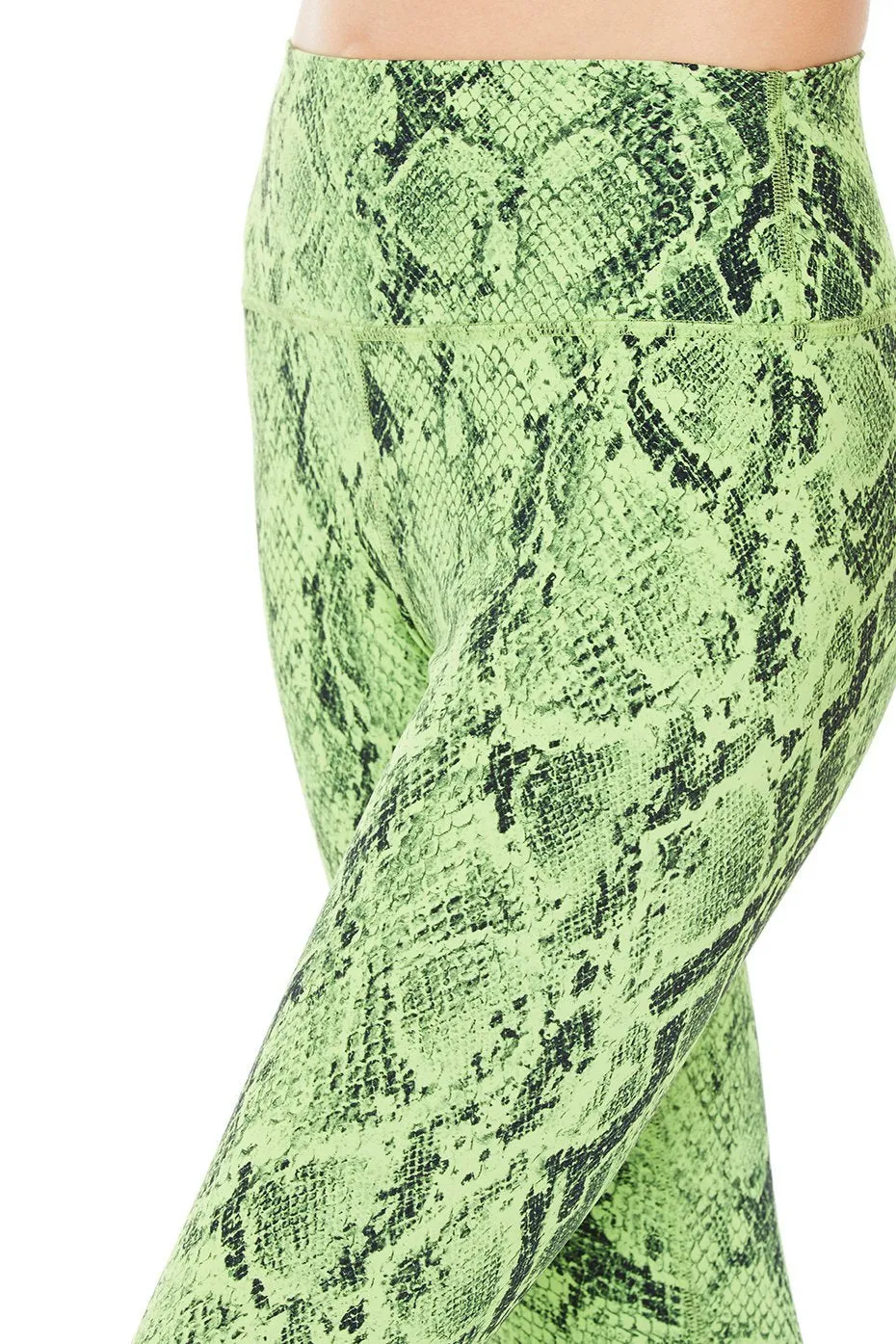 High-Waist Snakeskin Vapor Legging - Neon Lime