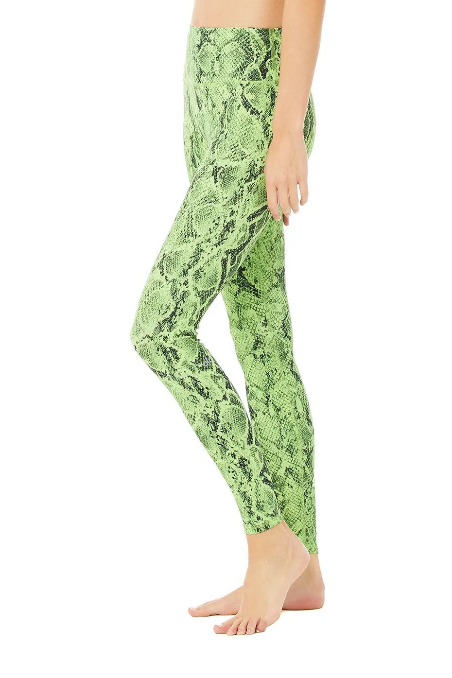 High-Waist Snakeskin Vapor Legging - Neon Lime