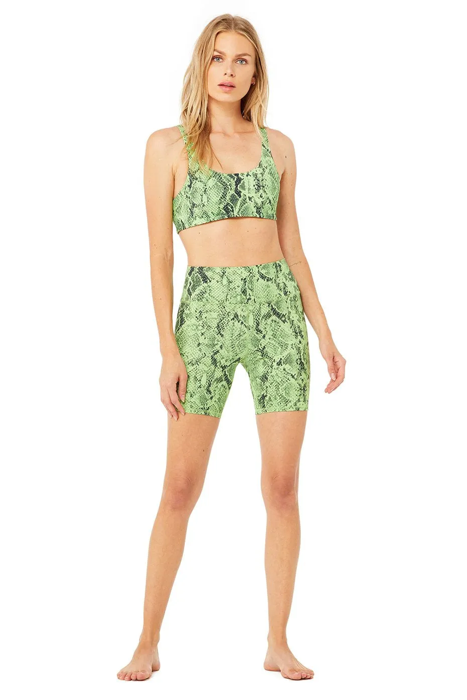 High-Waist Snakeskin Vapor Short - Neon Lime